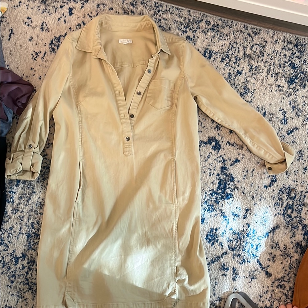 J. Jill Light Tan Shirt Dress